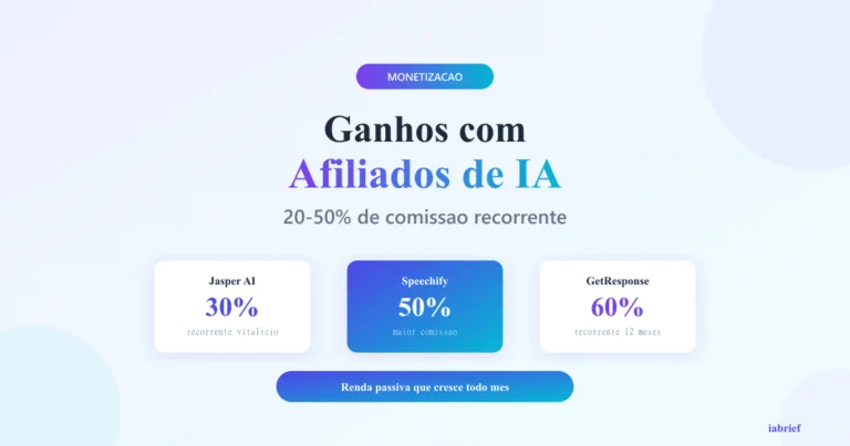 Dashboard mostrando ganhos mensais com programas de afiliados de IA em 2026