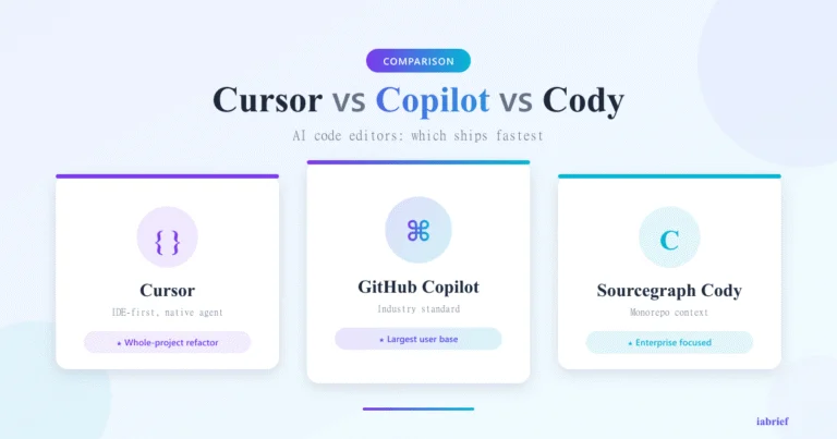 Cursor vs GitHub Copilot vs Cody: which is the best AI code editor in 2026?
