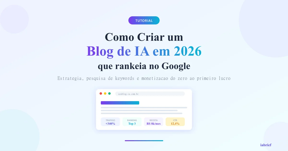 Como criar um blog de IA em 2026 que rankeia no Google