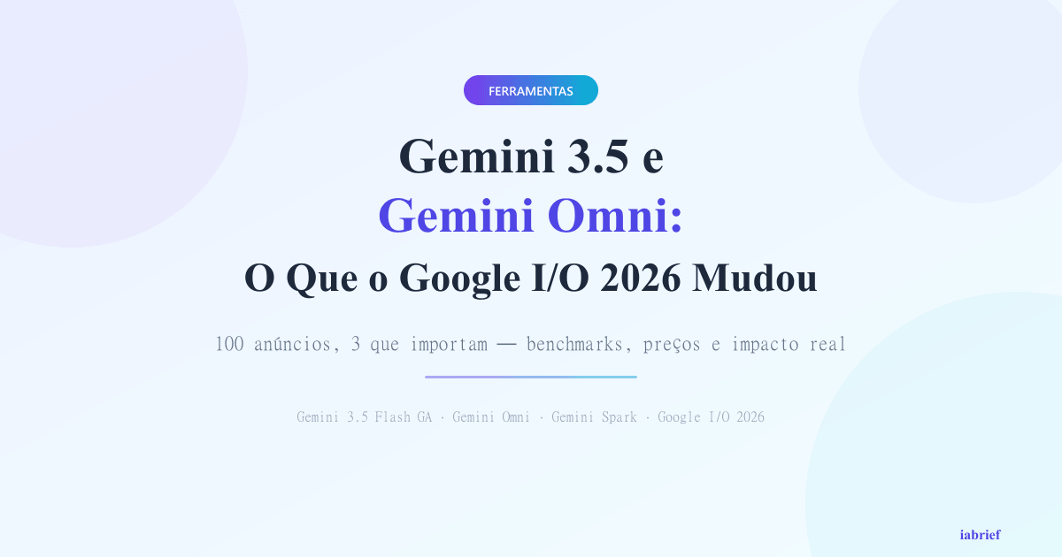 Gemini 3.5 Flash e Gemini Omni no Google I/O 2026: benchmarks confirmados, preços e impacto real para criadores